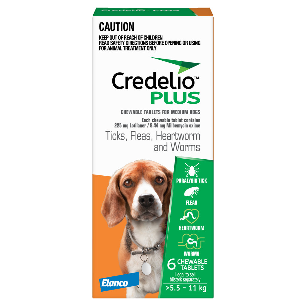Credelio Plus Chewable Tablets For Medium Dogs 5.5-11kg