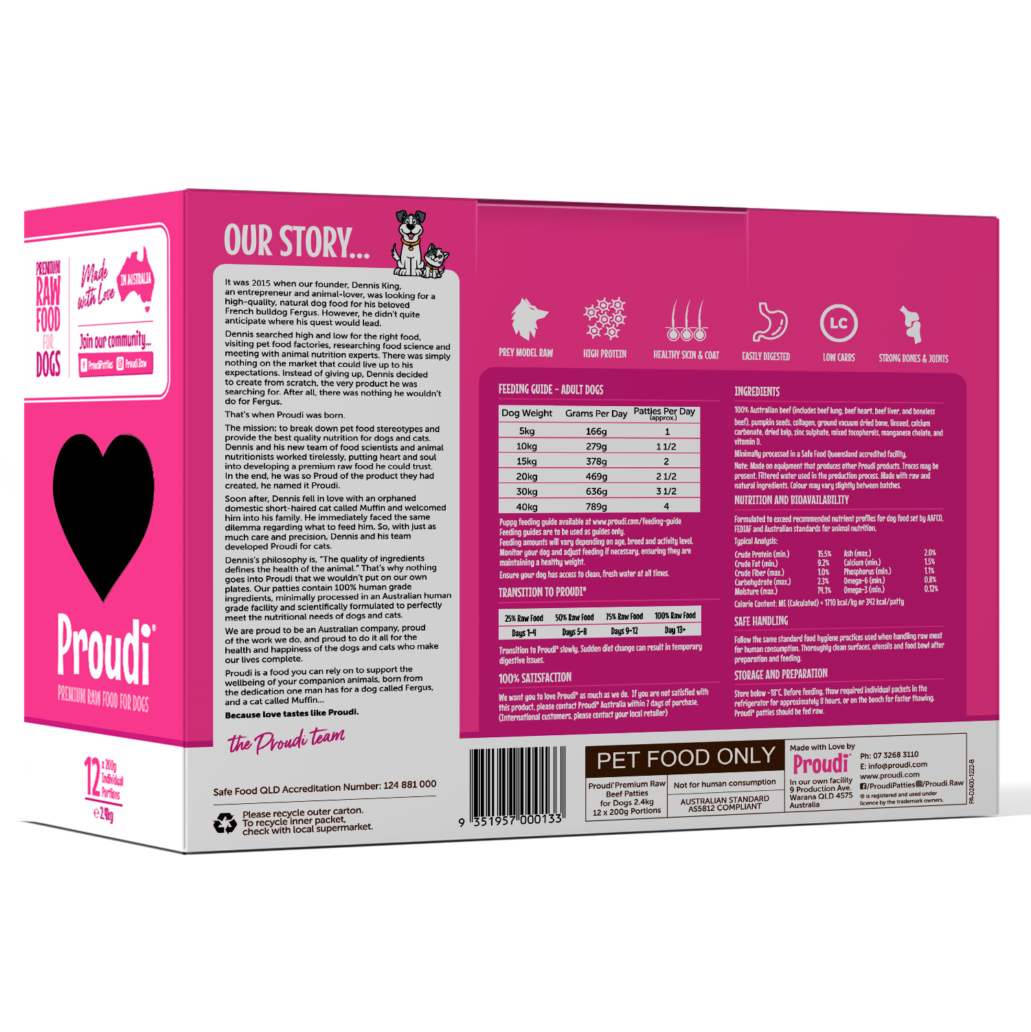 Proudi Beef for Dogs 2.4kg