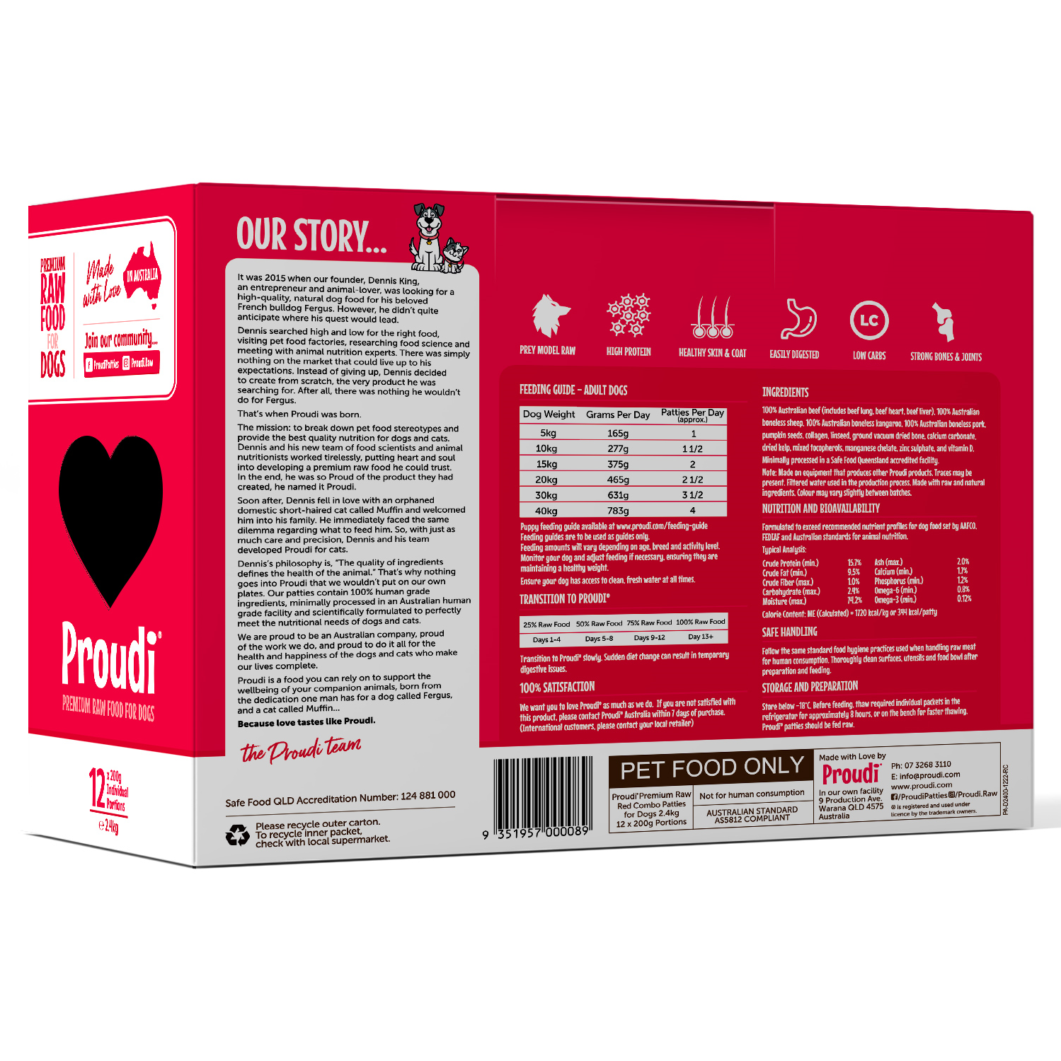 Proudi Red Meat Combo for Dogs 2.4kg