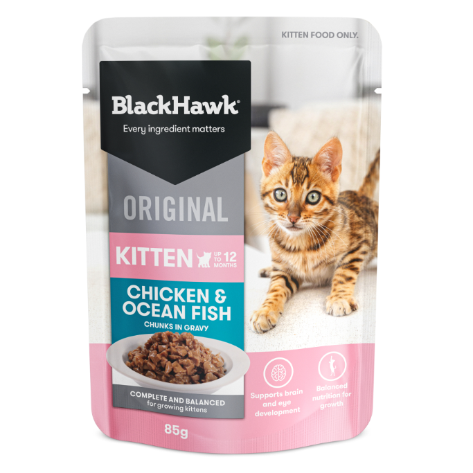 Black Hawk Kitten Chicken & Ocean Fish Pouches