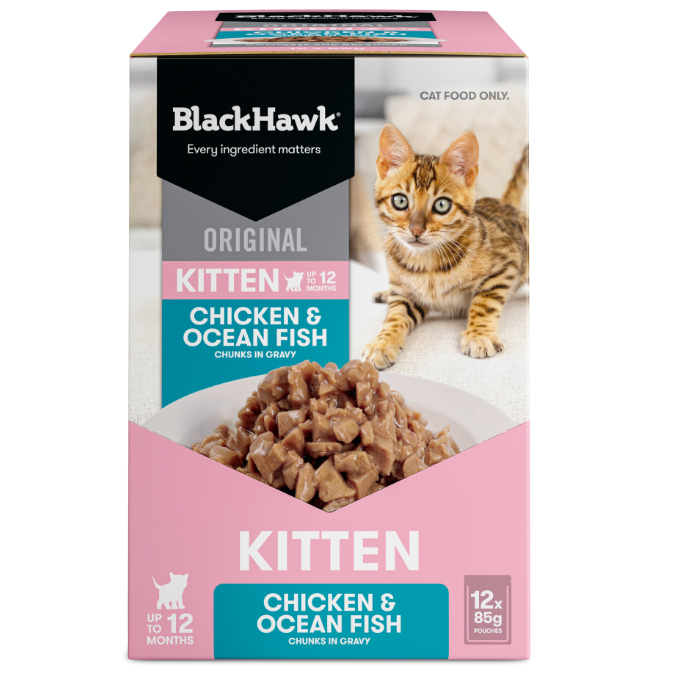 Black Hawk Kitten Chicken & Ocean Fish Pouches