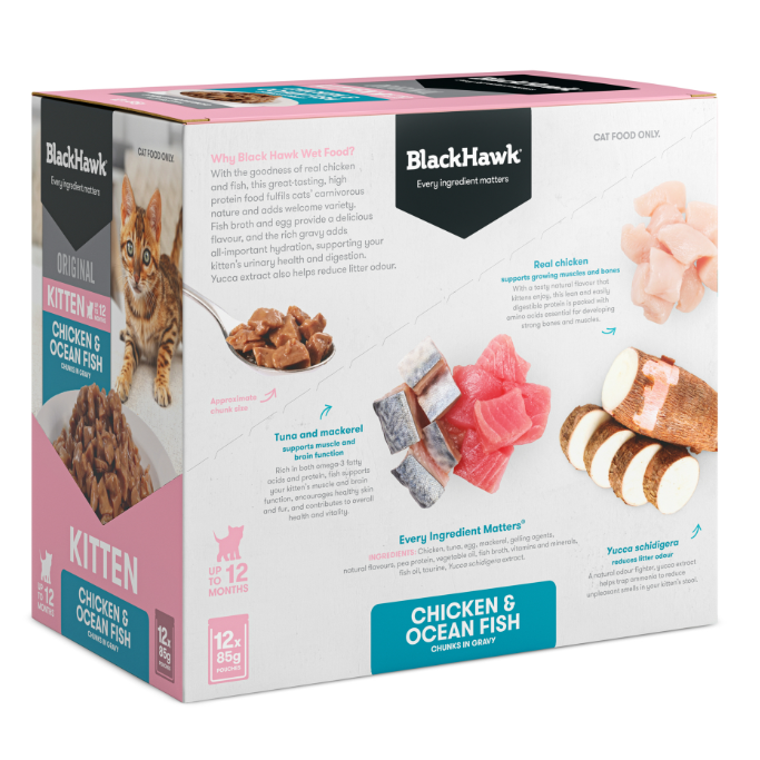 Black Hawk Kitten Chicken & Ocean Fish Pouches