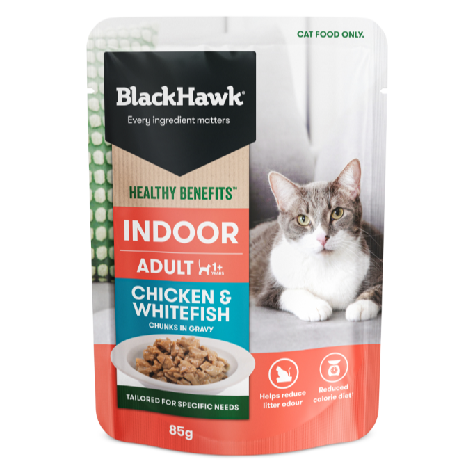 Black Hawk Cat Indoor Chicken and Whitefish Pouches