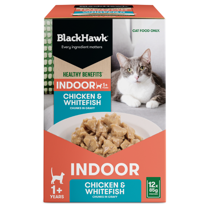 Black Hawk Cat Indoor Chicken and Whitefish Pouches