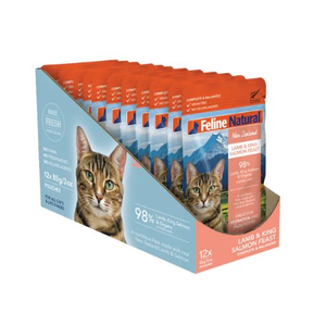 Feline Natural Lamb & Salmon Feast Pouch 85g