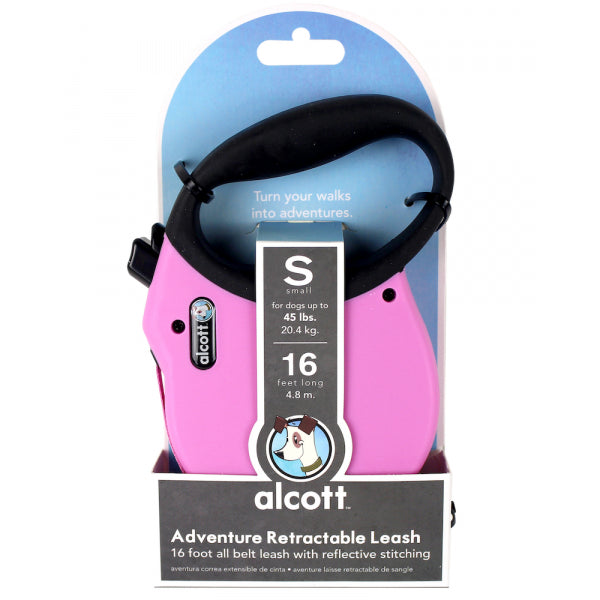 Alcott Retractable Tape Leash 4.8m Pink