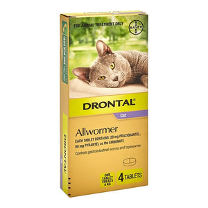 Drontal Allwormer Cat up to 4kg 2pk