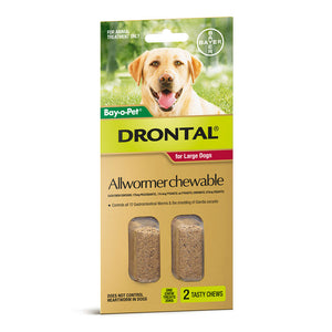 Drontal Allwormer Chew Large Dogs 2pk