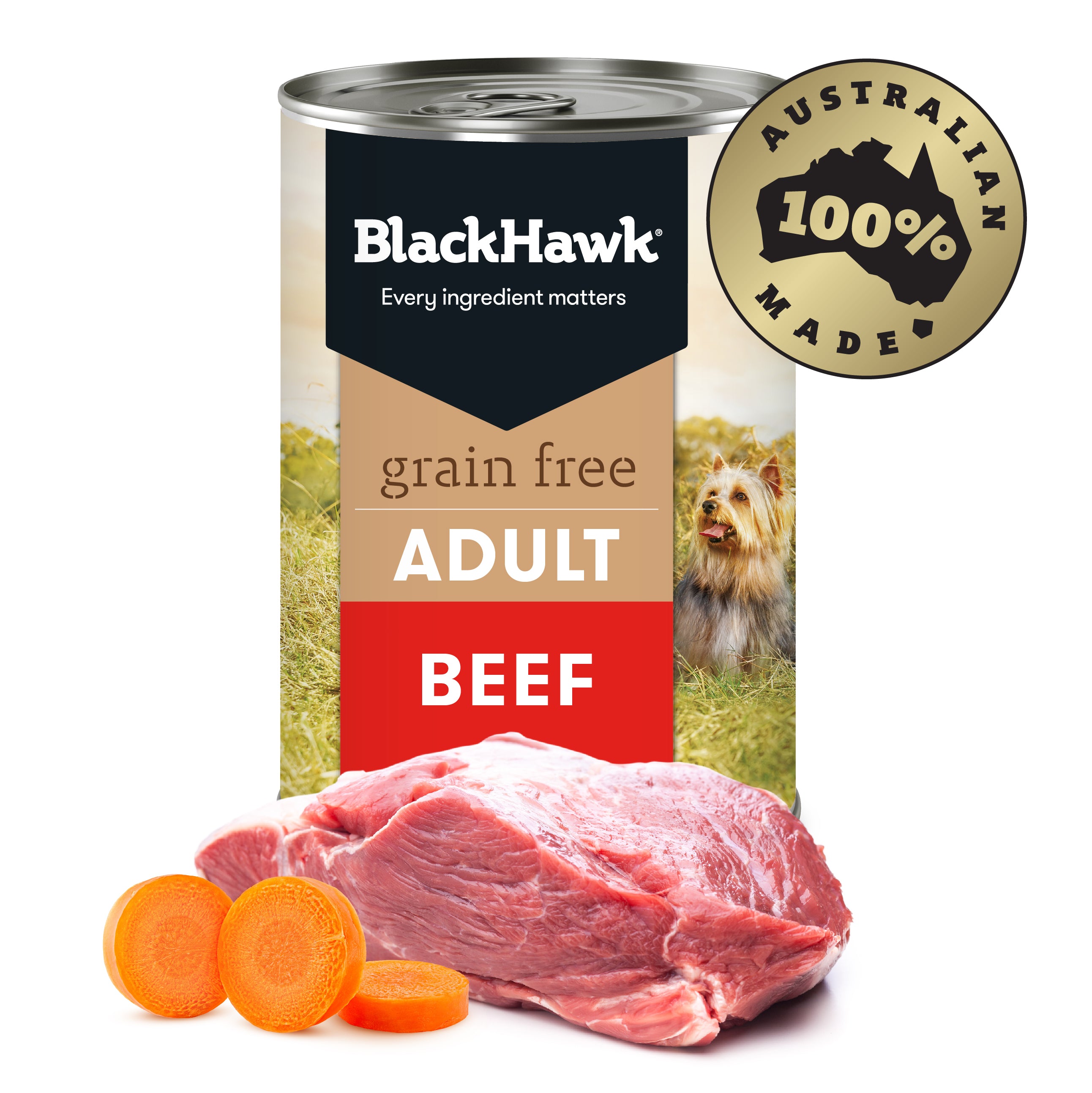 Black Hawk Grain Free Beef Can 400g