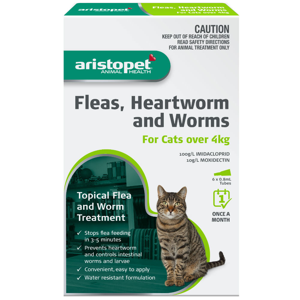 Aristopet Spot on Fleas, Heartworm, and Worms Treatment for Cats over 4kg