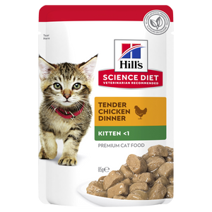 Hills Science Diet Kitten Chicken or Ocean Fish Pouch 85g