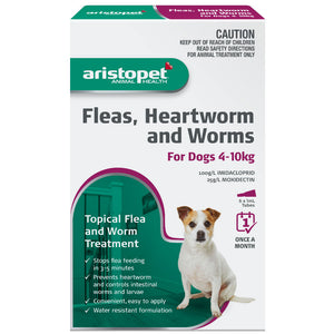 Aristopet Spot On Fleas, Heartworm, and Worms Treatment for Dogs 4-10kg