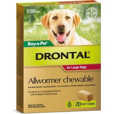 Drontal Worming Single Chew for L/Dog