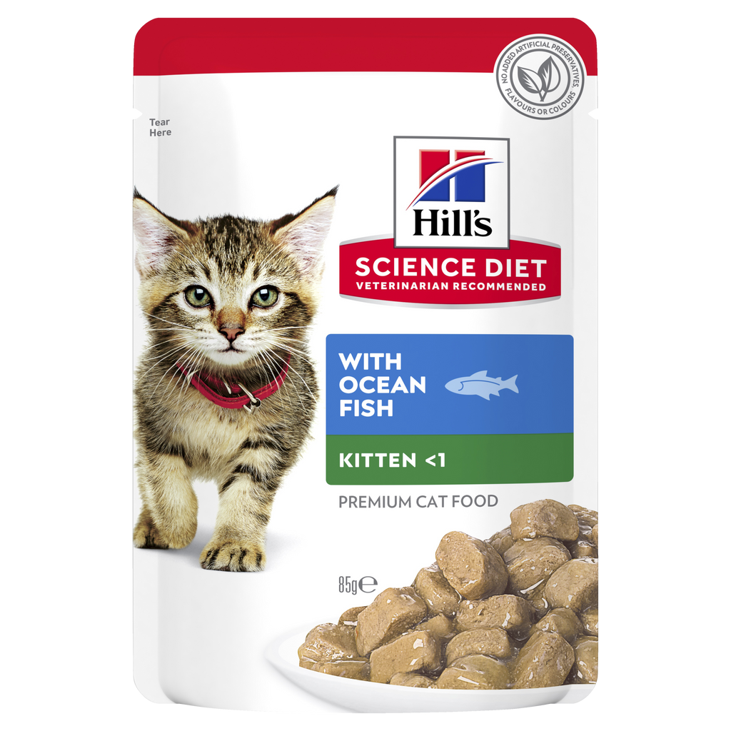 Hills Science Diet Kitten Chicken or Ocean Fish Pouch 85g