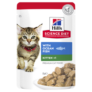 Hills Science Diet Kitten Chicken or Ocean Fish Pouch 85g