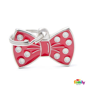 My Family Tag Red Bow Charm