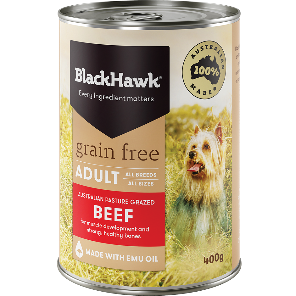 Black Hawk Grain Free Beef Can 400g